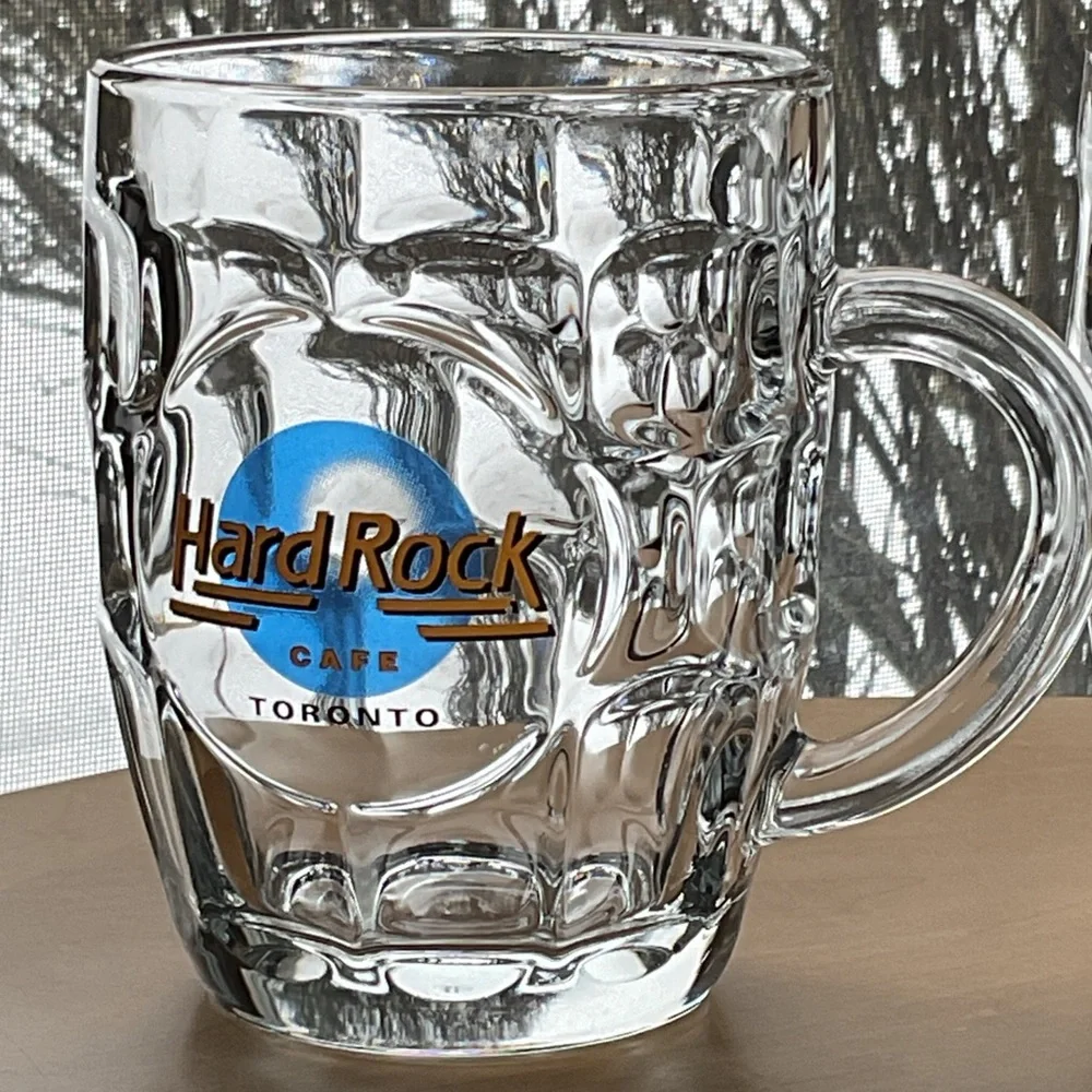 Hard Rock SET Cafe Toronto Glass Mugs - Clear and Blue ONE  SKYDOME - Picture 11 of 12